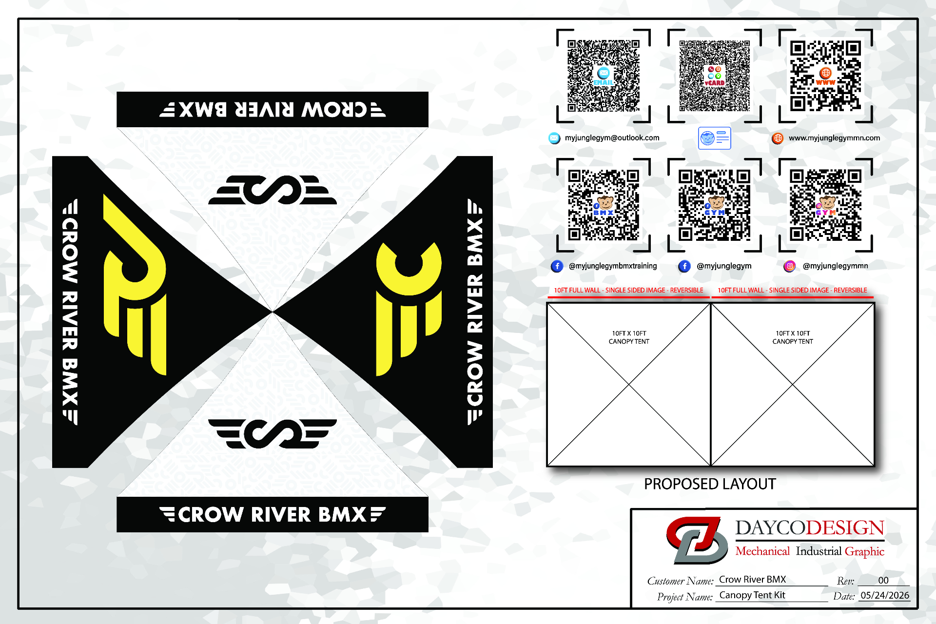 Crow River BMX — Double Canopy Kit — Full Layout